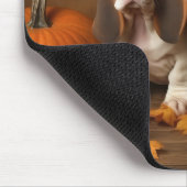 Tapis De Souris Basset Hound Chiot Automne Citrouille de plaisir (Coin)