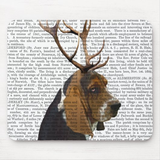 Tapis De Souris Basset Hound et Antlers (Devant)