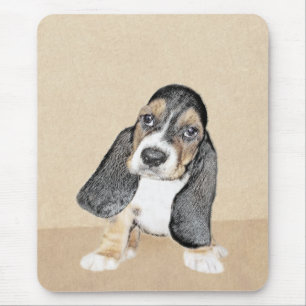 Tapis De Souris Basset Hound Peinture Chiot - Art Chien original
