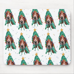 Tapis De Souris Basset Hound race Chien Motif Stars Noël
