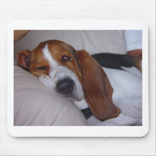 Tapis De Souris Basset Hound somnolent