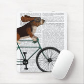 Tapis De Souris Basset Hound sur vélo (Avec souris)