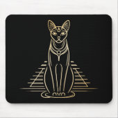Tapis De Souris Bastet, déesse féline égyptienne devant une pyrami (Devant)