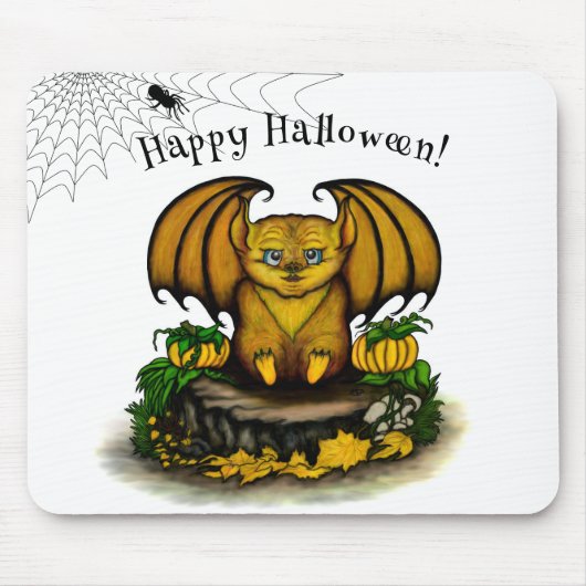 Tapis De Souris Bat d'Halloween mignonne (Devant)