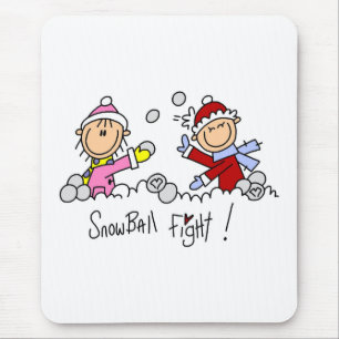 Tapis De Souris Bataille de boules de neige de personnages bâtons