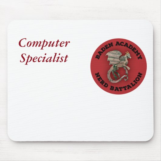 Tapis De Souris Bataillon nerd "informaticien" mousepad (Devant)