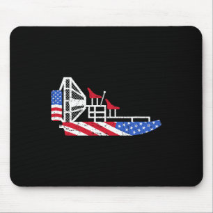 Tapis De Souris Bateau à air du 4 juillet Drapeau américain Bateau