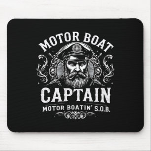 Tapis De Souris Bateau À Moteur Capitaine Funny Humour De Bateau P