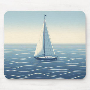 Tapis De Souris Bateau à voile en haute mer