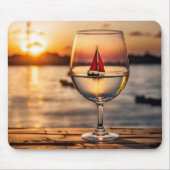 Tapis De Souris Bateau À Voile En Verre À Vin (Devant)