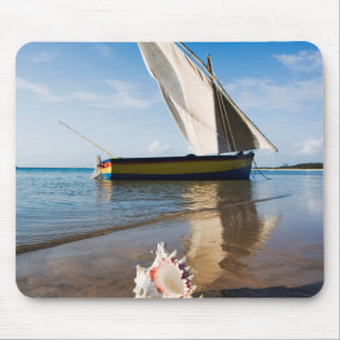 Tapis De Souris Bateau à voile et Shell Mozambique, loge de