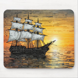 Tapis De Souris Bateau à voile Peinture Art Décor Marine