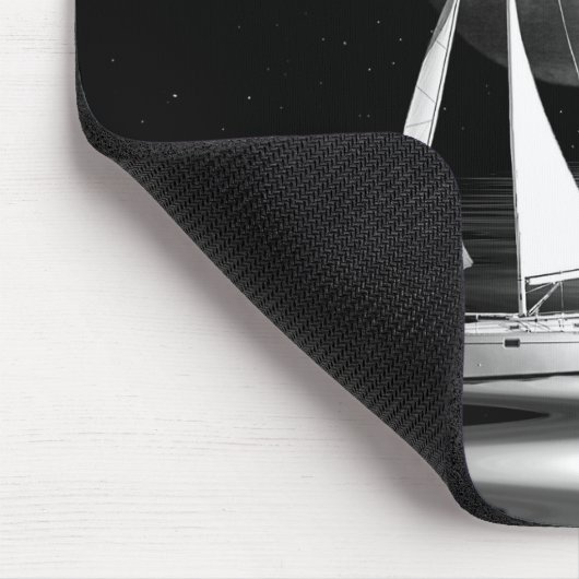 Tapis De Souris Bateau À Voilier En Lumière Lune (Coin)