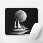 Tapis De Souris Bateau À Voilier En Lumière Lune (Avec souris)