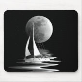 Tapis De Souris Bateau À Voilier En Lumière Lune (Devant)