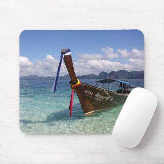 Tapis De Souris Bateau de Longtail - Thaïlande Mousepad (Avec souris)