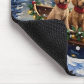 Tapis De Souris Bateau de Noël de Caniche Fêtes (Coin)