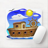 Tapis De Souris Bateau de pêche dessin animé (Avec souris)