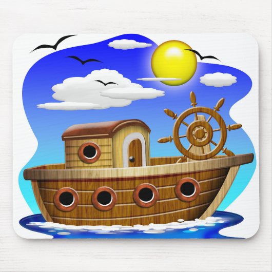 Tapis De Souris Bateau de pêche dessin animé (Devant)