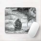 Tapis De Souris Bateau de pirate dans une tempête (Avec souris)