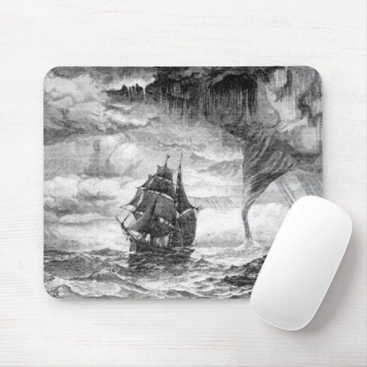 Tapis De Souris Bateau de pirate dans une tempête (Avec souris)