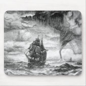Tapis De Souris Bateau de pirate dans une tempête (Devant)