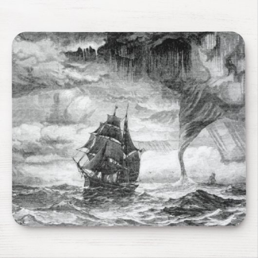 Tapis De Souris Bateau de pirate dans une tempête (Devant)