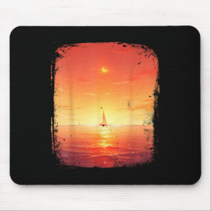 Tapis De Souris Bateau de voile de coucher de soleil océanique Pla