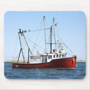 Tapis De Souris Bateau homardier avec mouettes dans Cape Cod sous-