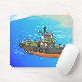 Tapis De Souris Bateau remorqueur (Avec souris)