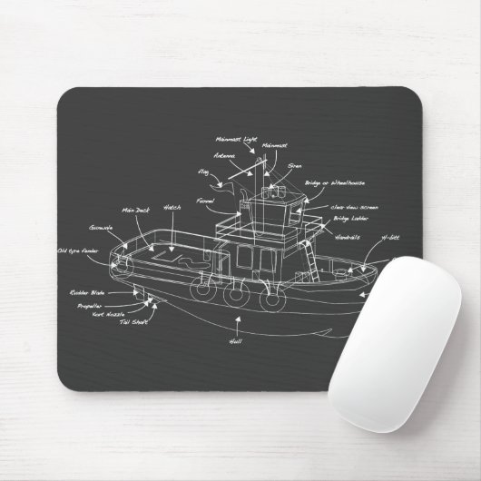 Tapis De Souris Bateau remorqueur (Avec souris)