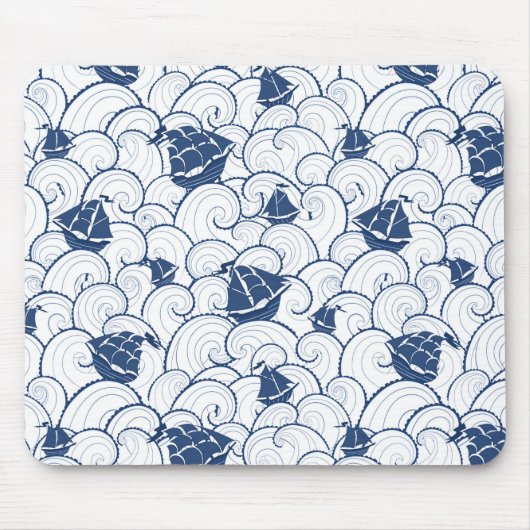 Tapis De Souris Bateaux À Voile Sur Le Motif De La Mer (Devant)