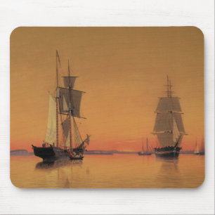 Tapis De Souris Bateaux dans le port de Boston - William Bradford