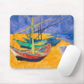 Tapis De Souris Bateaux de Van Gogh Impressionnisme Plage (Avec souris)