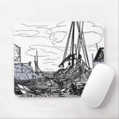 Tapis De Souris bateaux en mer (Avec souris)