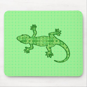 Tapis De Souris Batik tribal Gecko - chaux et vert émeraude