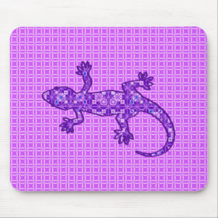 Tapis De Souris Batik Tribal Gecko - violet et améthyste violet