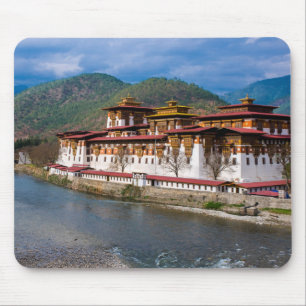 Tapis De Souris Bâtiment du Dzong au bord de la rivière