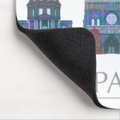 Tapis De Souris Bâtiments couleur Paris Skyline (Coin)