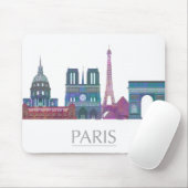 Tapis De Souris Bâtiments couleur Paris Skyline (Avec souris)