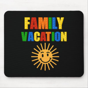 Tapis De Souris Bâtir Briques Famille Vacances Correspondance Bloc
