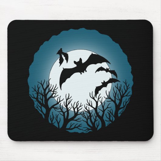 Tapis De Souris Bats and Trees Against the Moon (Devant)