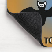 Tapis De Souris Bats d'Halloween bleu orange (Coin)