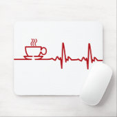 Tapis De Souris Battement de coeur ECG de café de matin (Avec souris)