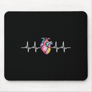 Tapis De Souris Battement de coeur humain ECG cardiologie anatomiq
