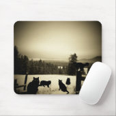 Tapis De Souris Batterie de chats noirs (Avec souris)