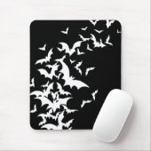 Tapis De Souris Battes blanches sur le noir (Avec souris)