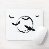 Tapis De Souris Battes de Halloween avec la lune (Avec souris)