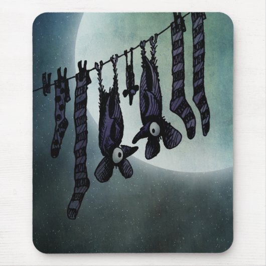 Tapis De Souris Battes drôles de Pleine lune (Devant)