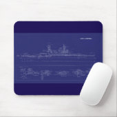 Tapis De Souris Battleship USS Arizona Blueprint (Avec souris)